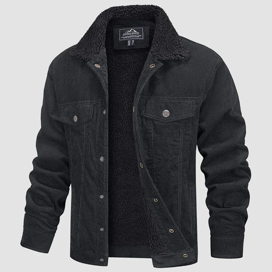 Men’s Winter Jacket with Button Front and Collar Design