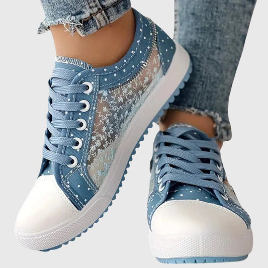 Women’s Orthopedic Lace-Up Sneakers with Arch Support and Cushioned Sole
