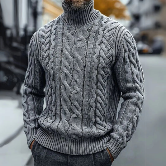Warm Winter Turtleneck Knit Sweater Men