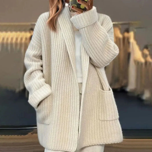 Women’s Oversized Knit Cardigan with Open Front Winter