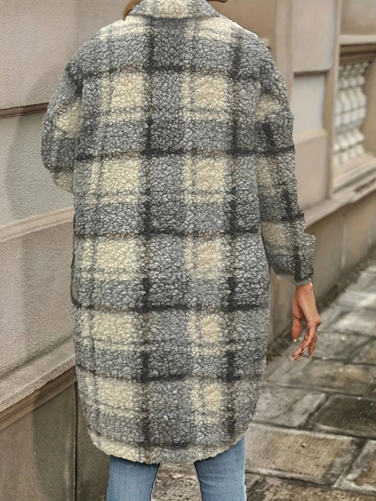 Women’s Plaid Fleece Jacket Cozy Style Winter
