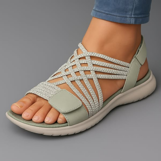 Women’s Comfort Sandals with Stretch Straps and Cushioned Footbed