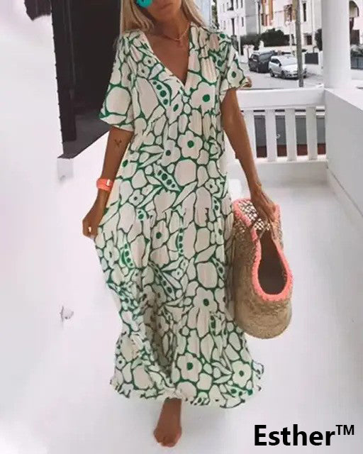 Elegant Relaxed Floral Summer Dress for Women