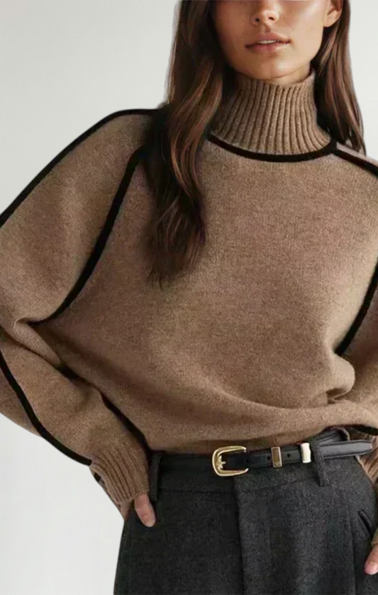 Women's Elegant Knit Sweater Soft Slim Fit Long Sleeve Pullover