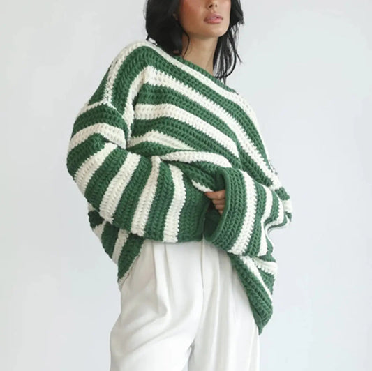 Women’s Striped Knit Sweater Perfect for Cozy Winter