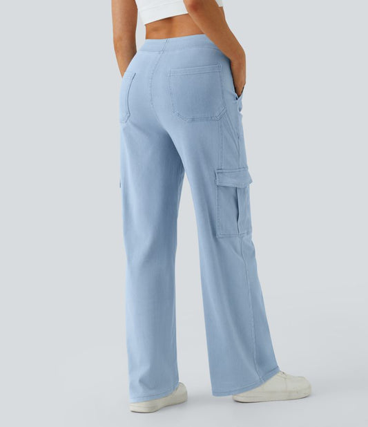 Women’s Stretch Cargo Pants with Straight Leg and Utility Pockets