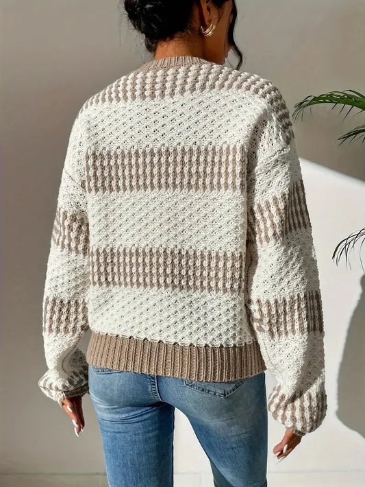 Women’s Textured Knit Sweater for Winter
