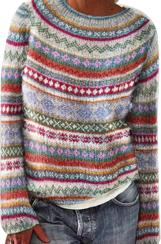 Women’s Classic Knit Sweater with Pattern