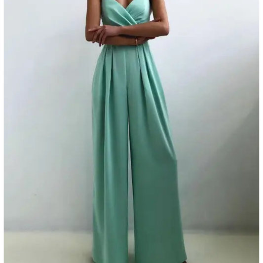 Sweetheart Neckline Pleated Jumpsuit Women