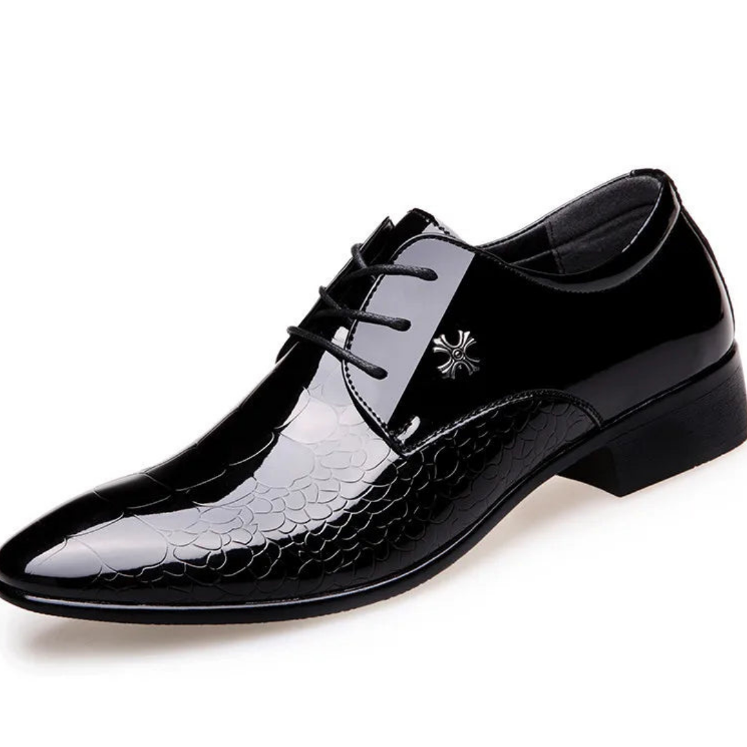 Men’s Shiny Dress Shoes Formal Lace-Up Winter