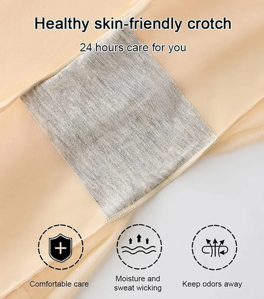 Elegant High Waist Shaping Ice Silk Underwear for Women