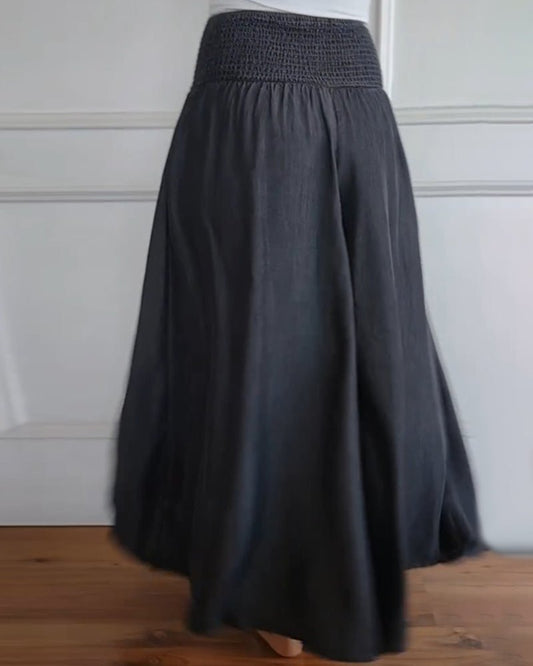 Women’s High Waist Wide Leg Pants with Stretch Fabric