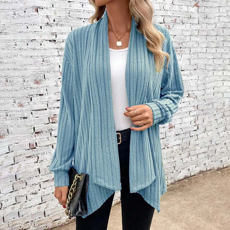 Women’s Ribbed Open-Front Cardigan
