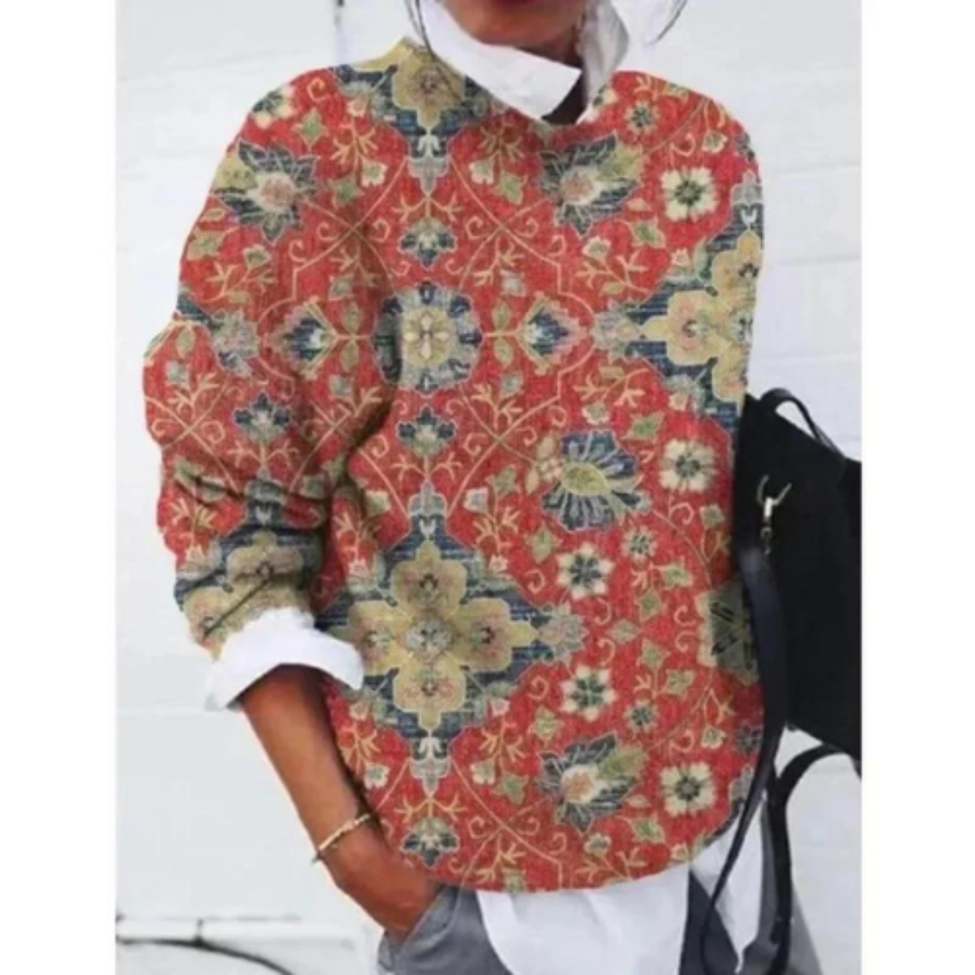 Women’s Chic Paisley Print Sweatshirt