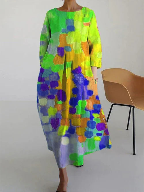 Women’s Floral Printed Flowing Relaxed Fit Casual Summer Maxi Dress