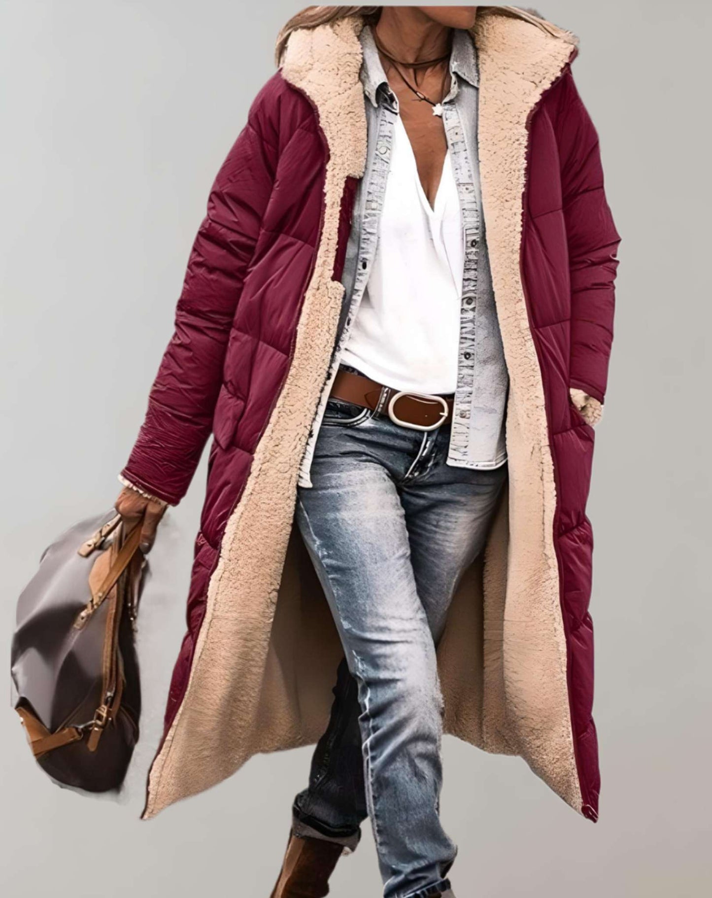 Warm Long Winter Quilted Coat Women