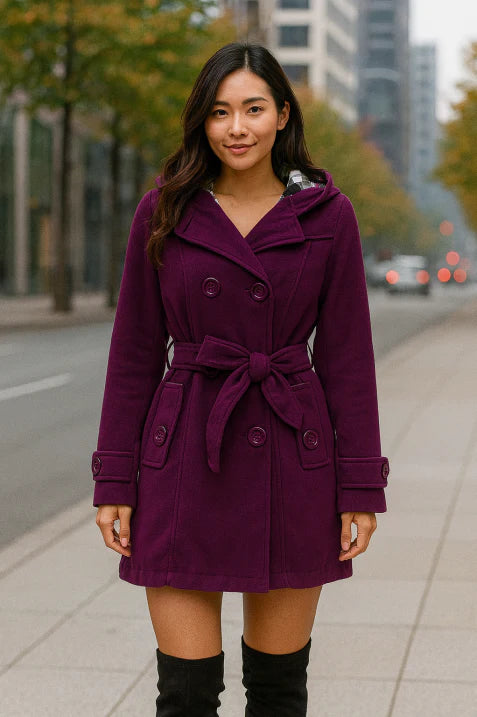 Women’s Chic Double-Breasted Coat with Belt