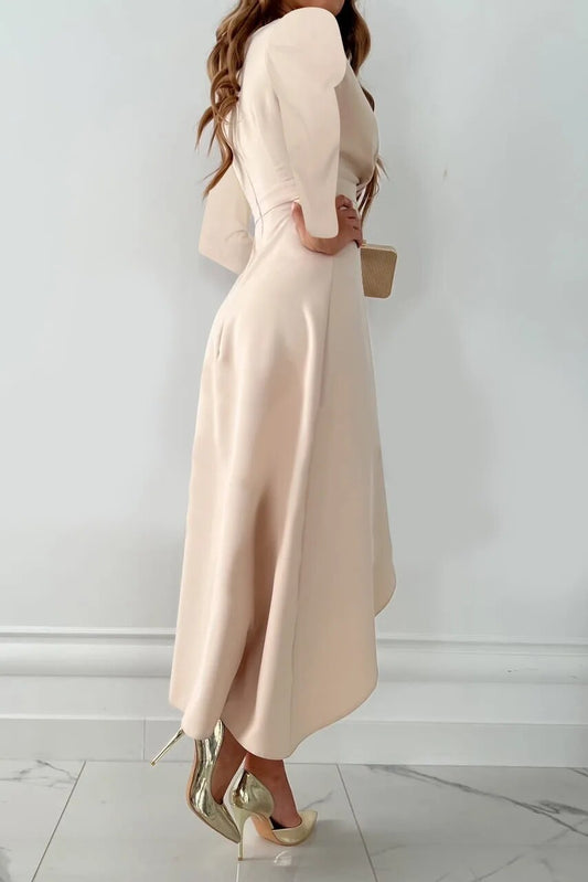 Women’s V Neck Sheath Slim Fit Elegant Slit Midi Dress