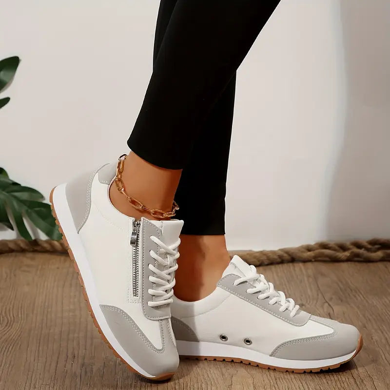 Women’s Orthopedic Walking Sneakers with Cushioned Sole and Lace Up Design