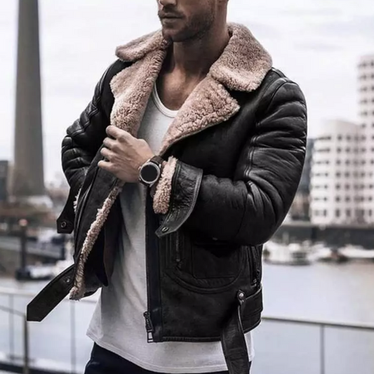 Men’s Winter Cold-Resistant Lined Flight Jacket