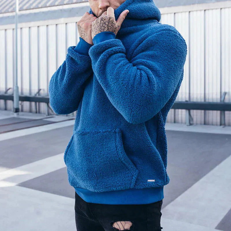 Soft Fleece Hoodie with Relaxed Fit Men Winter