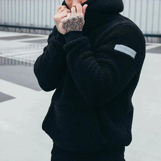 Soft Fleece Hoodie with Relaxed Fit Men Winter