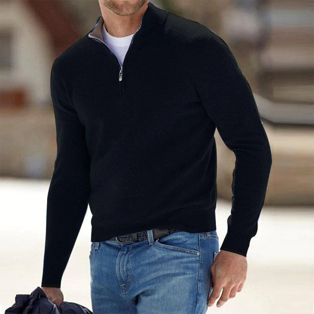 Half-Zip Pullover with Classic Fit Men Winter