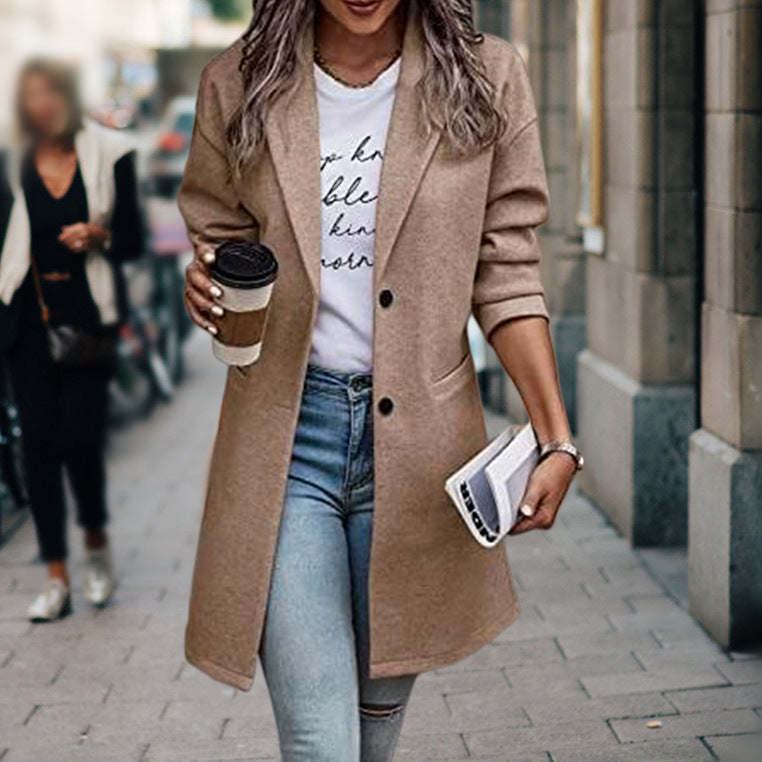 Women’s Chic Button Coat for Casual Style