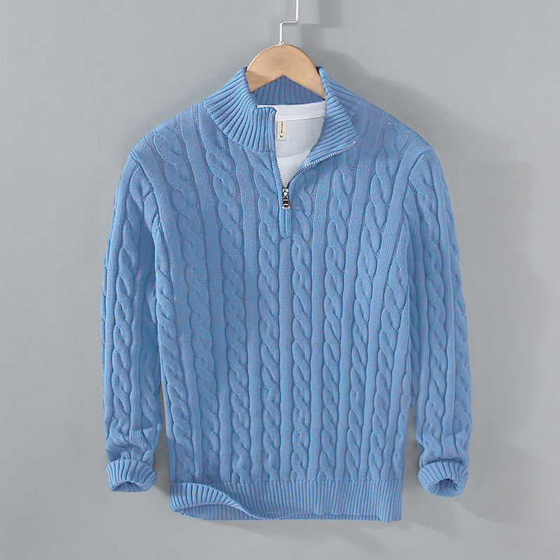 Winter Turtleneck Warm Half-Zip Sweater Men