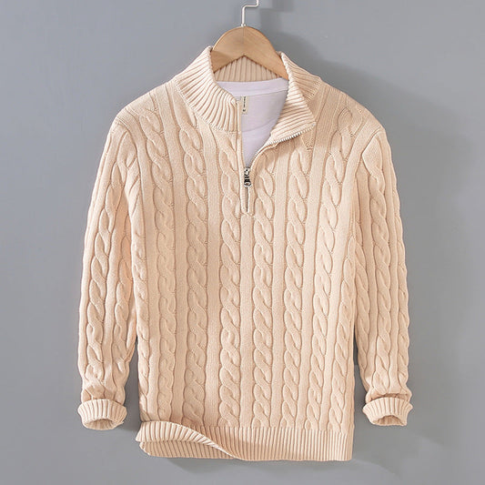 Winter Turtleneck Warm Half-Zip Sweater Men