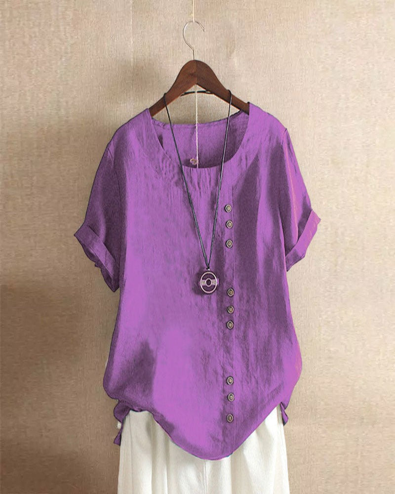 Beatrice | Women’s Summer Button Detail Casual Blouse