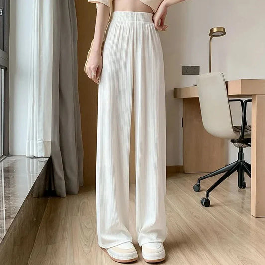 Women’s High Waist Pleated Wide Leg Pants with Flowing Fit