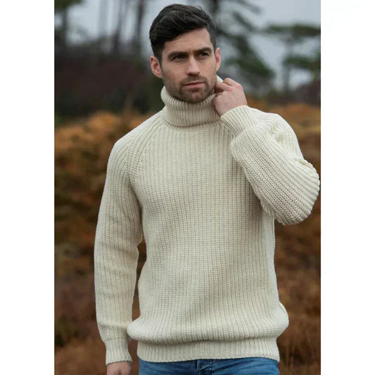 Men’s Winter Turtleneck Warm Cable Knit Sweater
