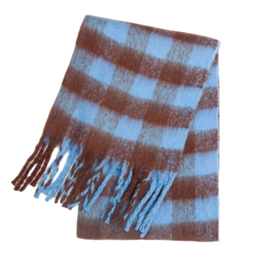 Women’s Thick Plaid Scarf with Cozy Feel