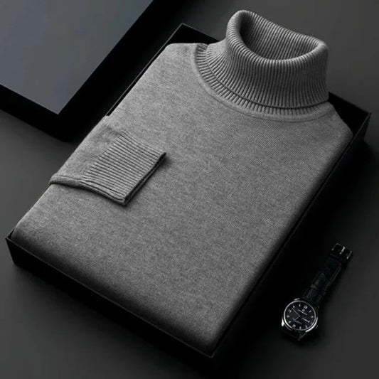 Classic Winter Slim Fit Turtleneck Sweater Men