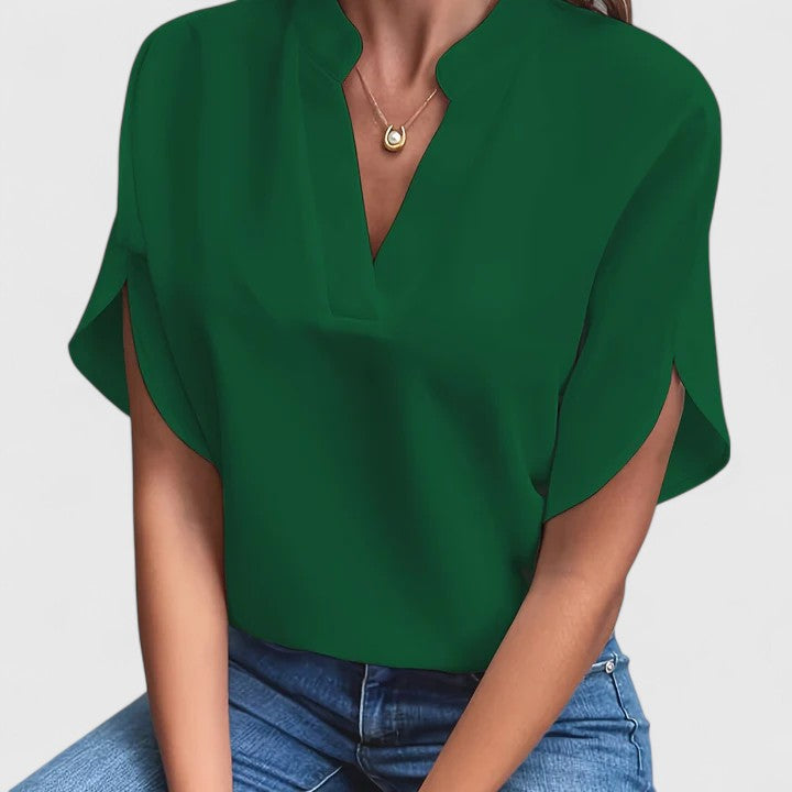 Soft Split-Neck Blouse