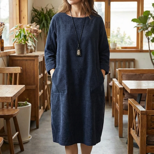 Relaxed Long Sleeve Midi Dress