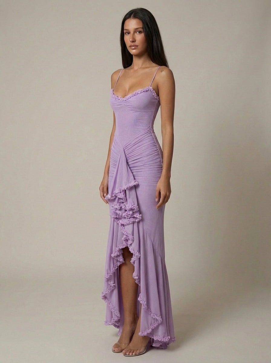Carley | Women’s Sweetheart Neck Draped Maxi Dress