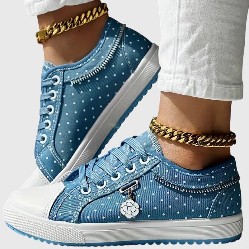 Women’s Orthopedic Lace-Up Sneakers with Arch Support and Cushioned Sole