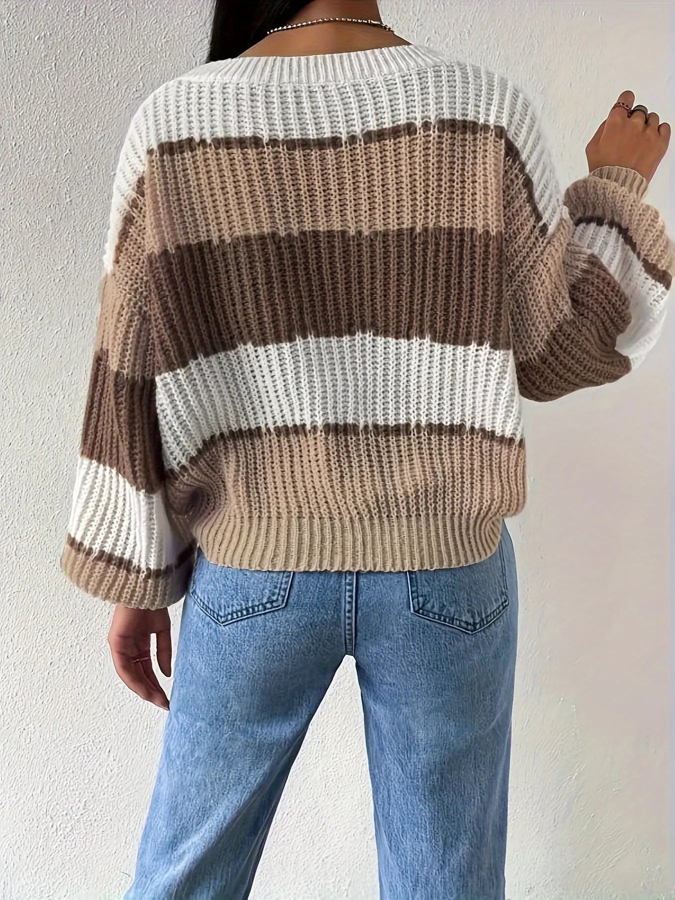 Women’s Striped Knit Sweater Perfect for Cozy Winter