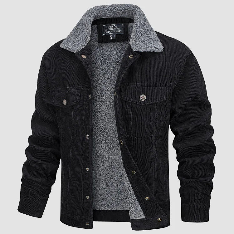 Men’s Winter Jacket with Button Front and Collar Design