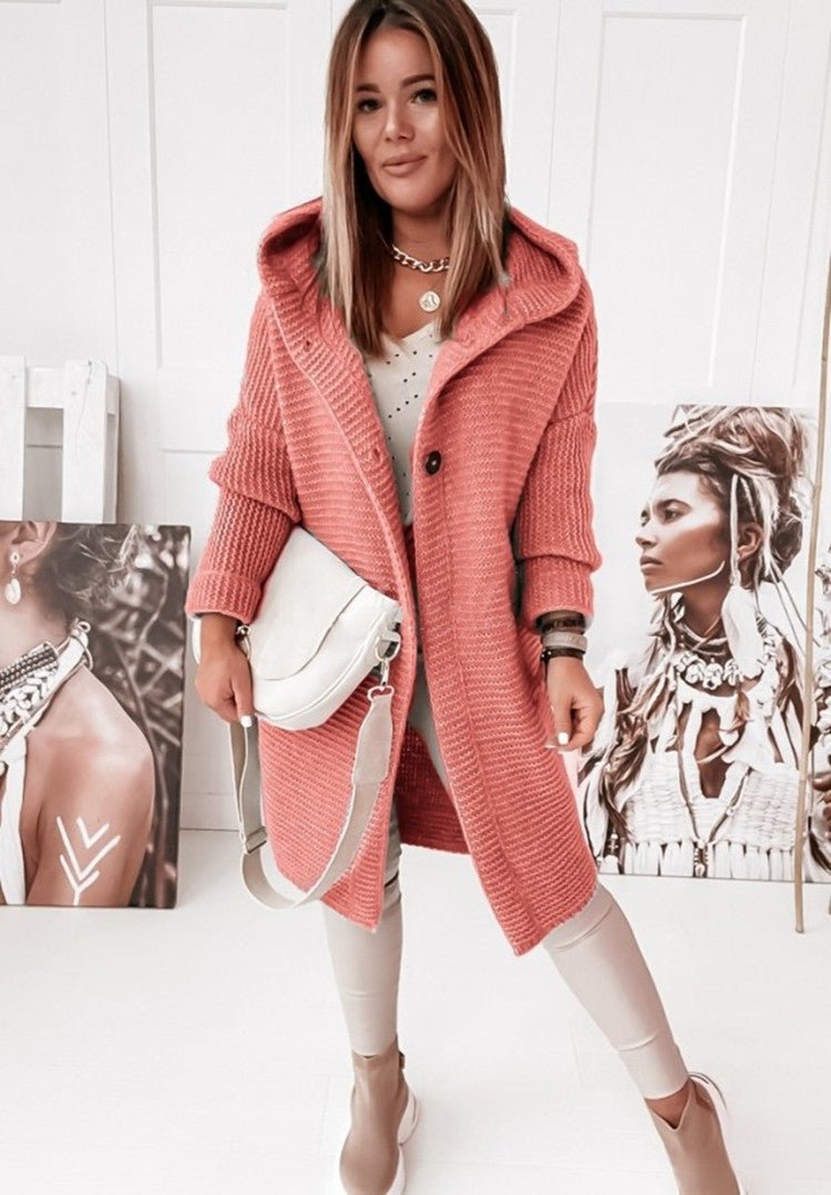 Women’s Long Knit Hooded Cardigan