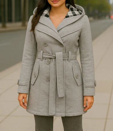 Women’s Chic Double-Breasted Coat with Belt