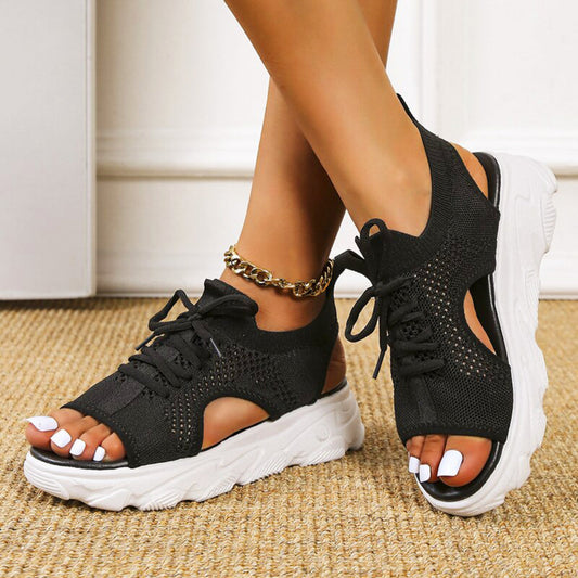 Women’s Orthopedic Cushioned Sandals with Arch Support and Lace Up Design