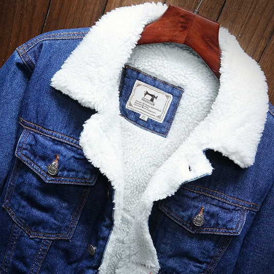 Men’s Warm Winter Jacket Denim Style