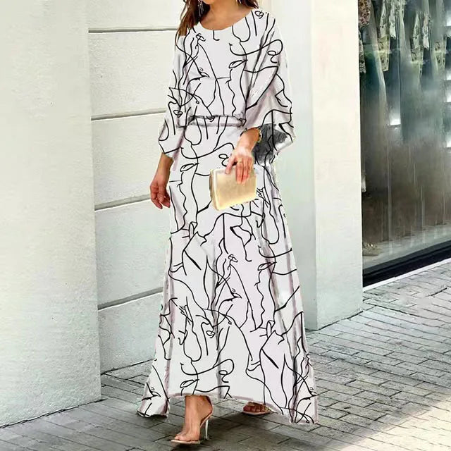 Abstract Spring Maxi Dress