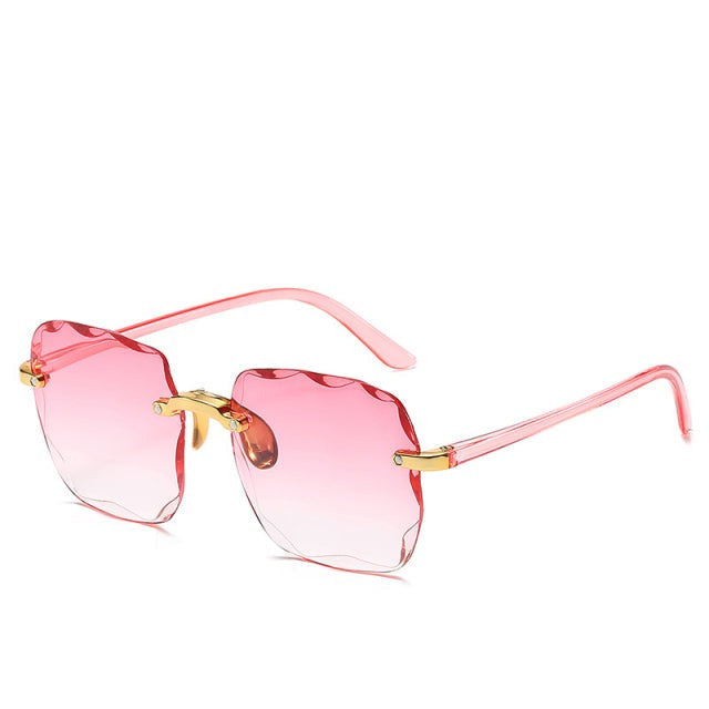 Vintage Rimless Square Sunglasses with Stylish Look for Women
