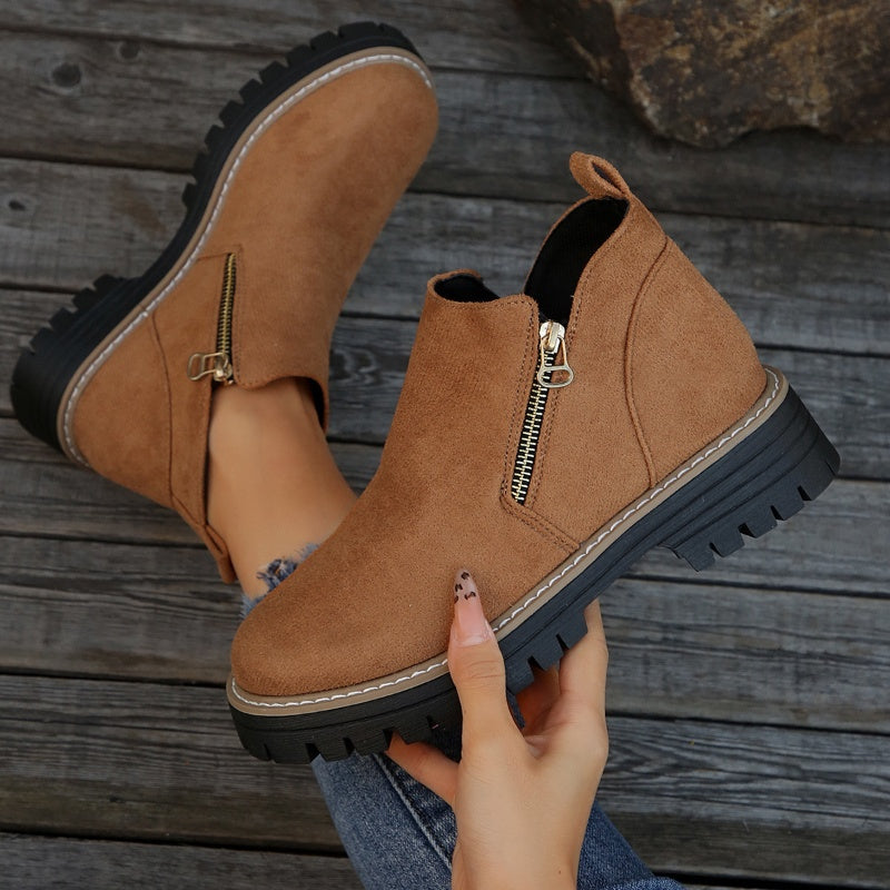 Chunky Zip Ankle Boots