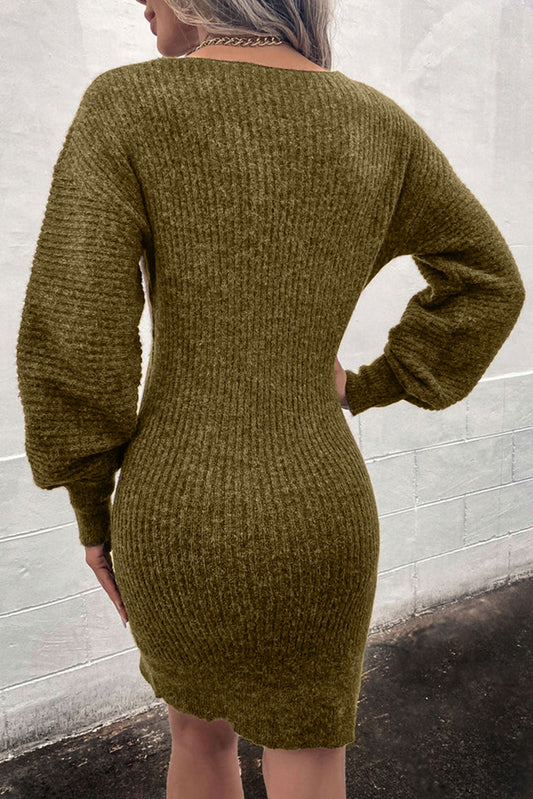 Midi Dress with High Neck for Women