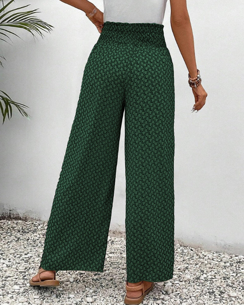 Elegant Geometric Print Wide Leg Pants for Women